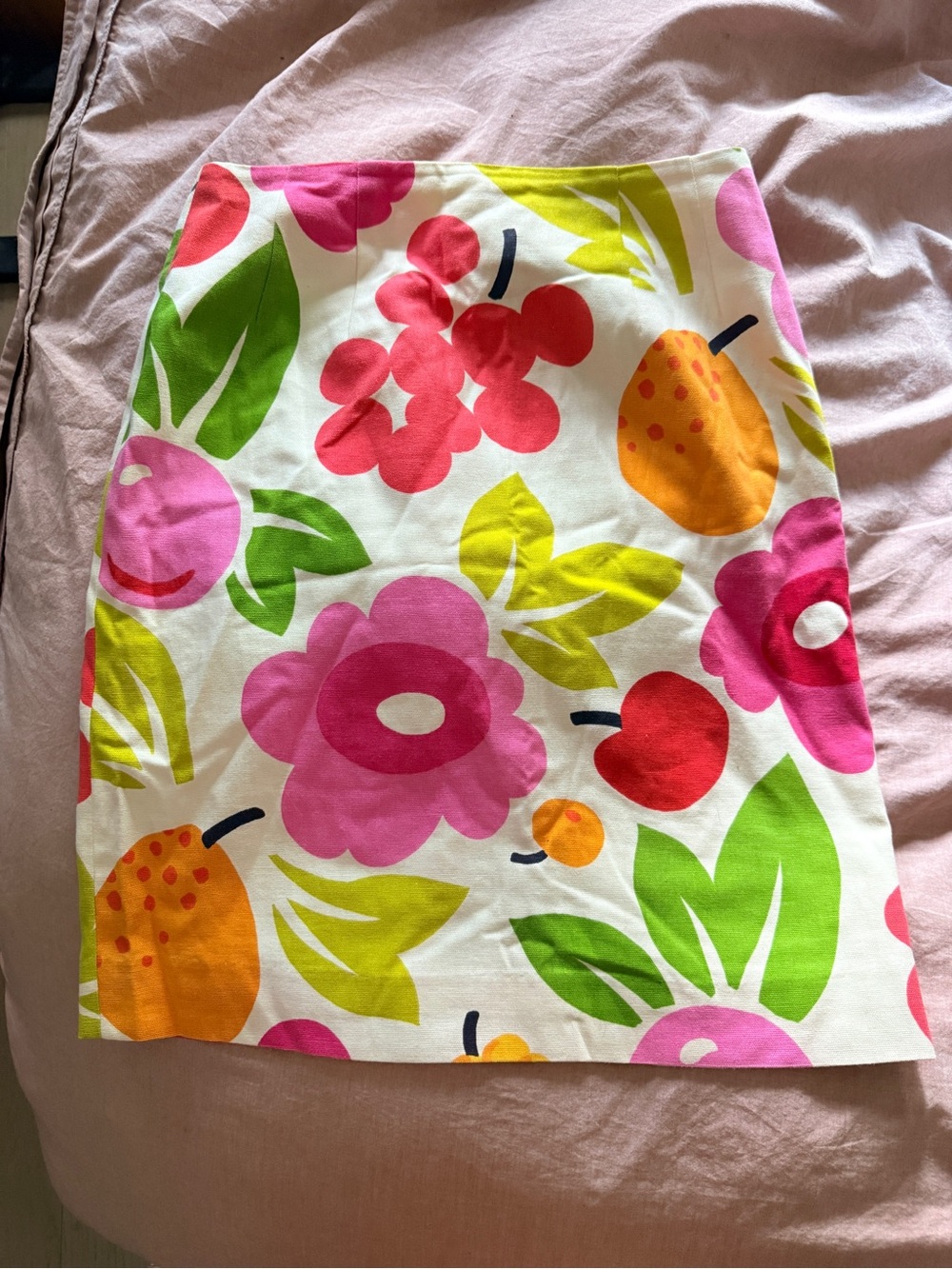 Steven Stolman Colorful Floral Fruit Print Pencil Skirt Size 8 Resort Preppy